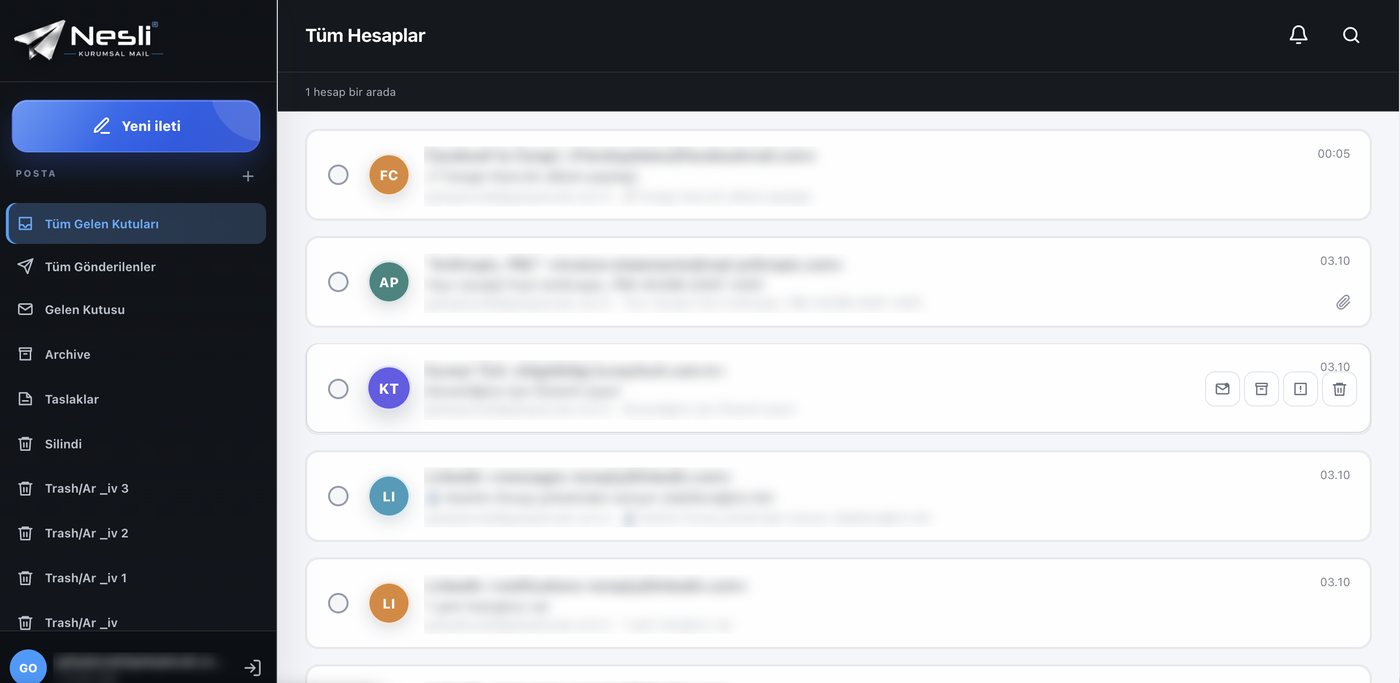 Nesli Mail webmail: tüm hesaplar tek gelen kutusunda